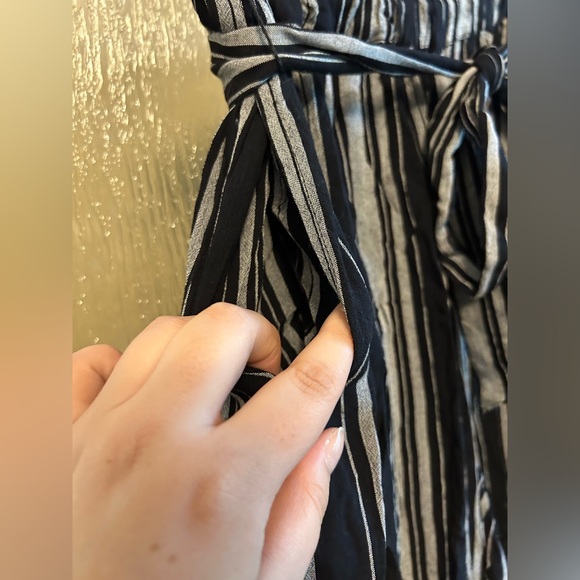 Striped American Eagle Soft Flowy Wide Leg Pants with Tie Waist - Picture 7 of 7